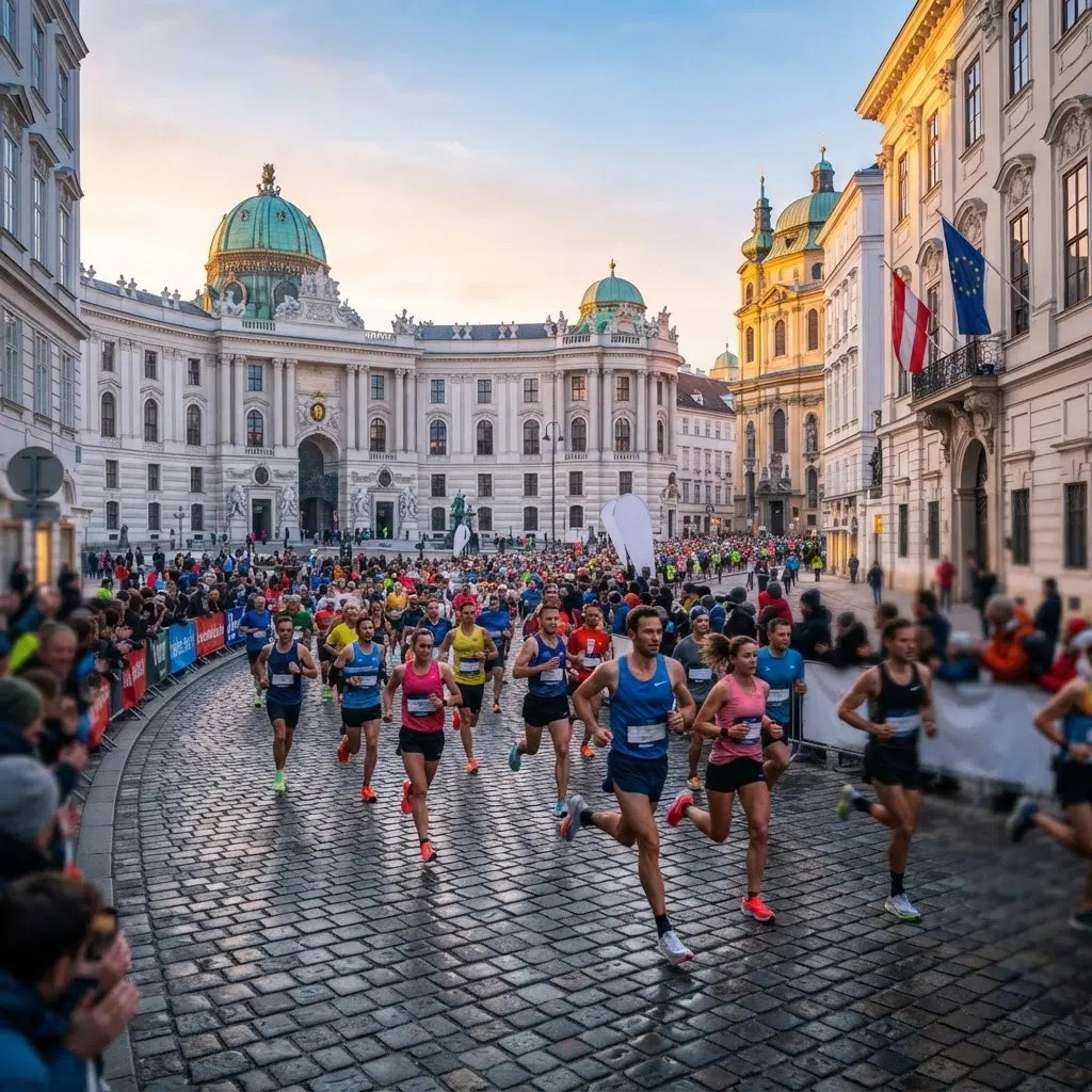 Runners in the streets of Vienna
